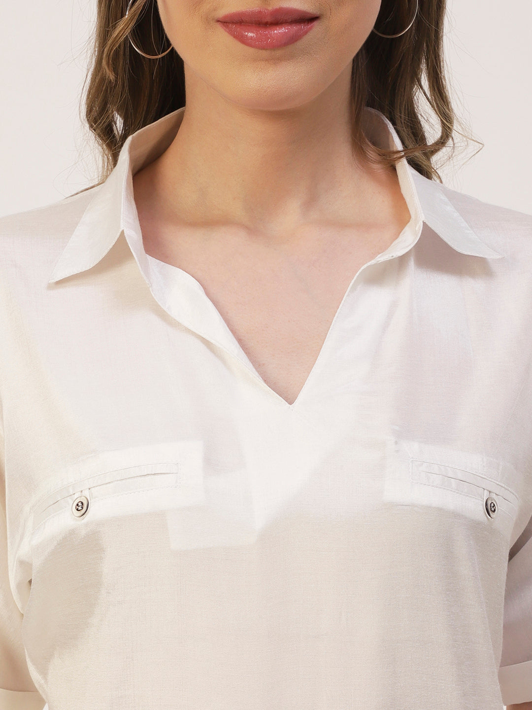 Solid Collar Summer Top