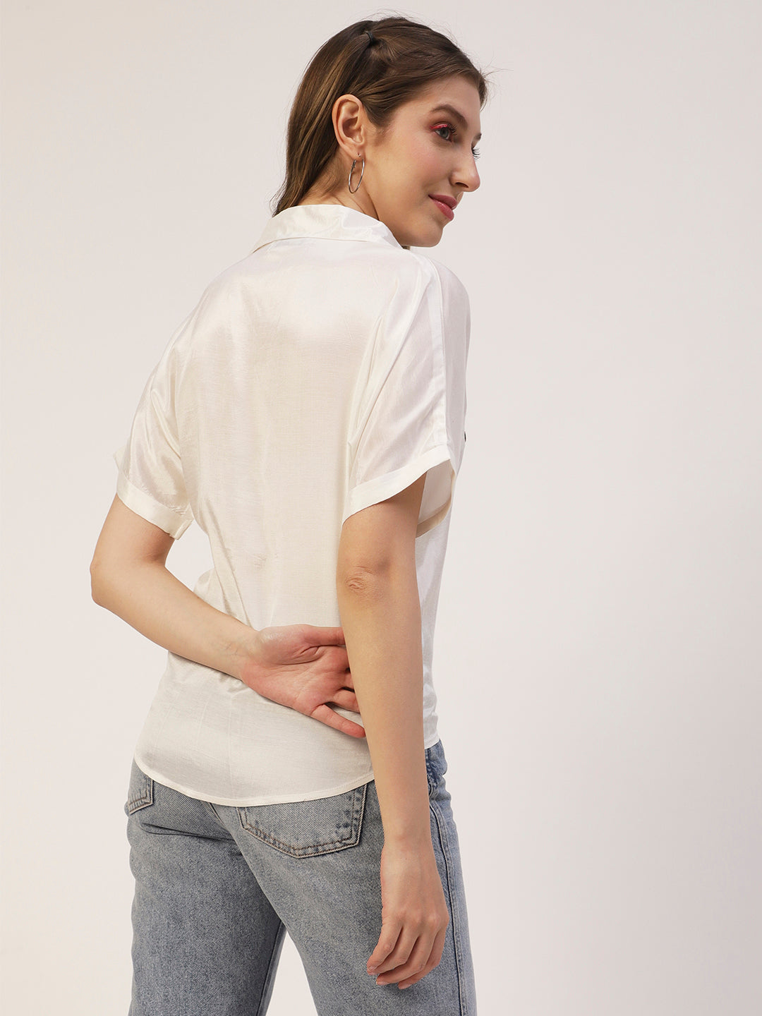 Solid Collar Summer Top
