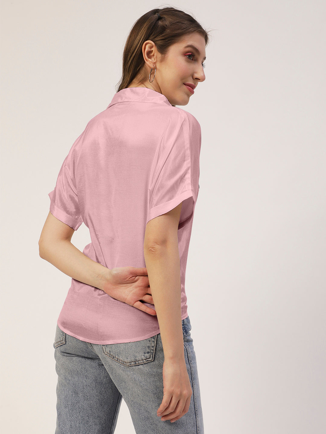 Solid Collar Summer Top