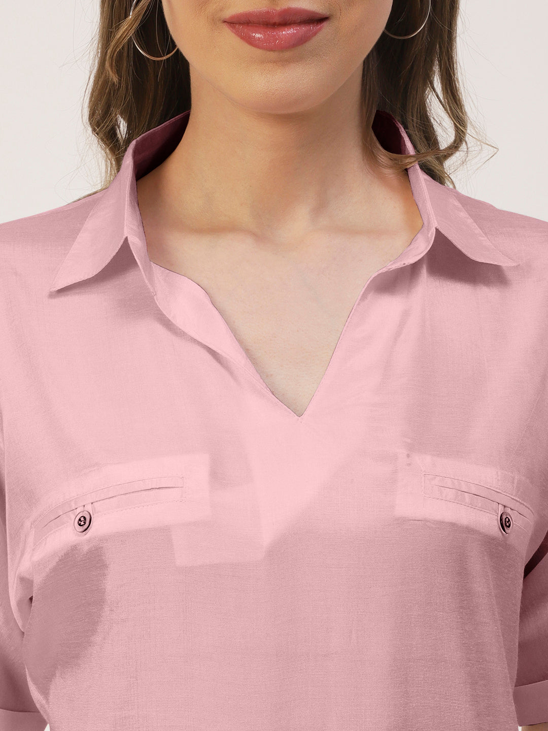 Solid Collar Summer Top