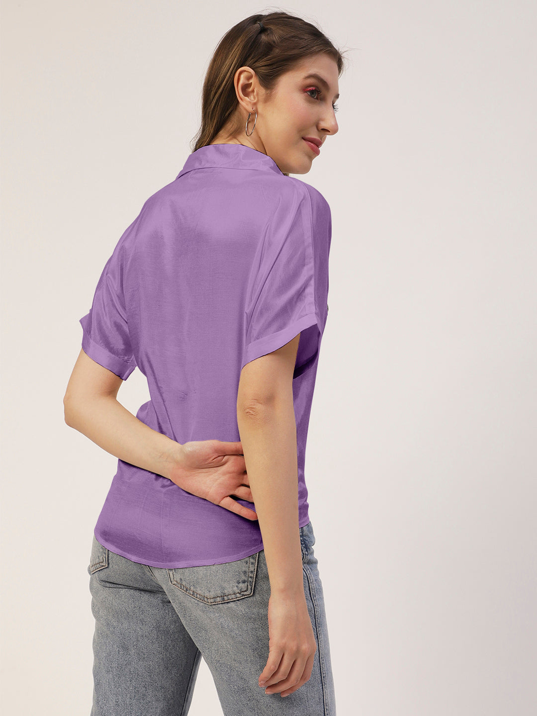 Solid Collar Summer Top