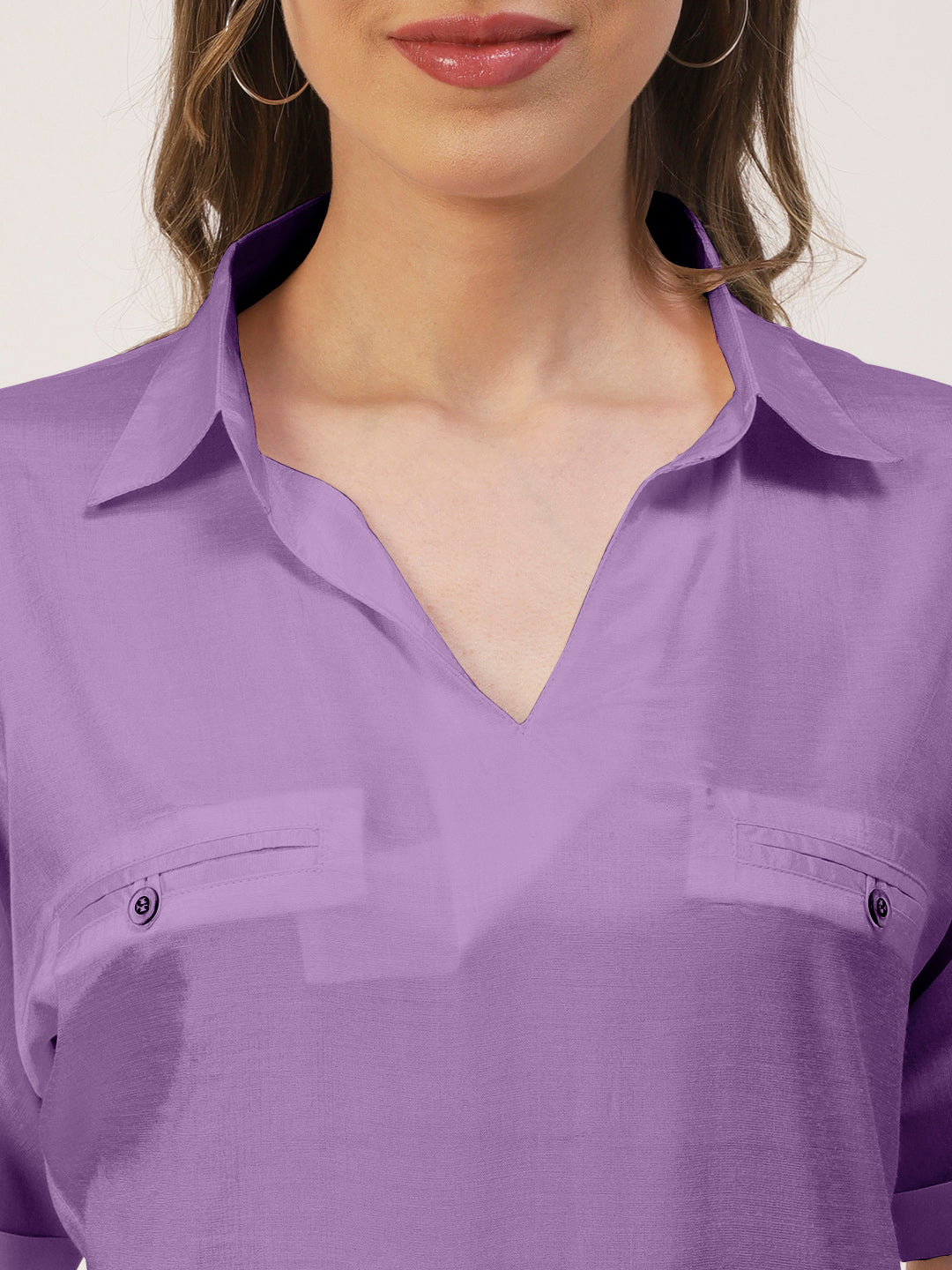 Solid Collar Summer Top