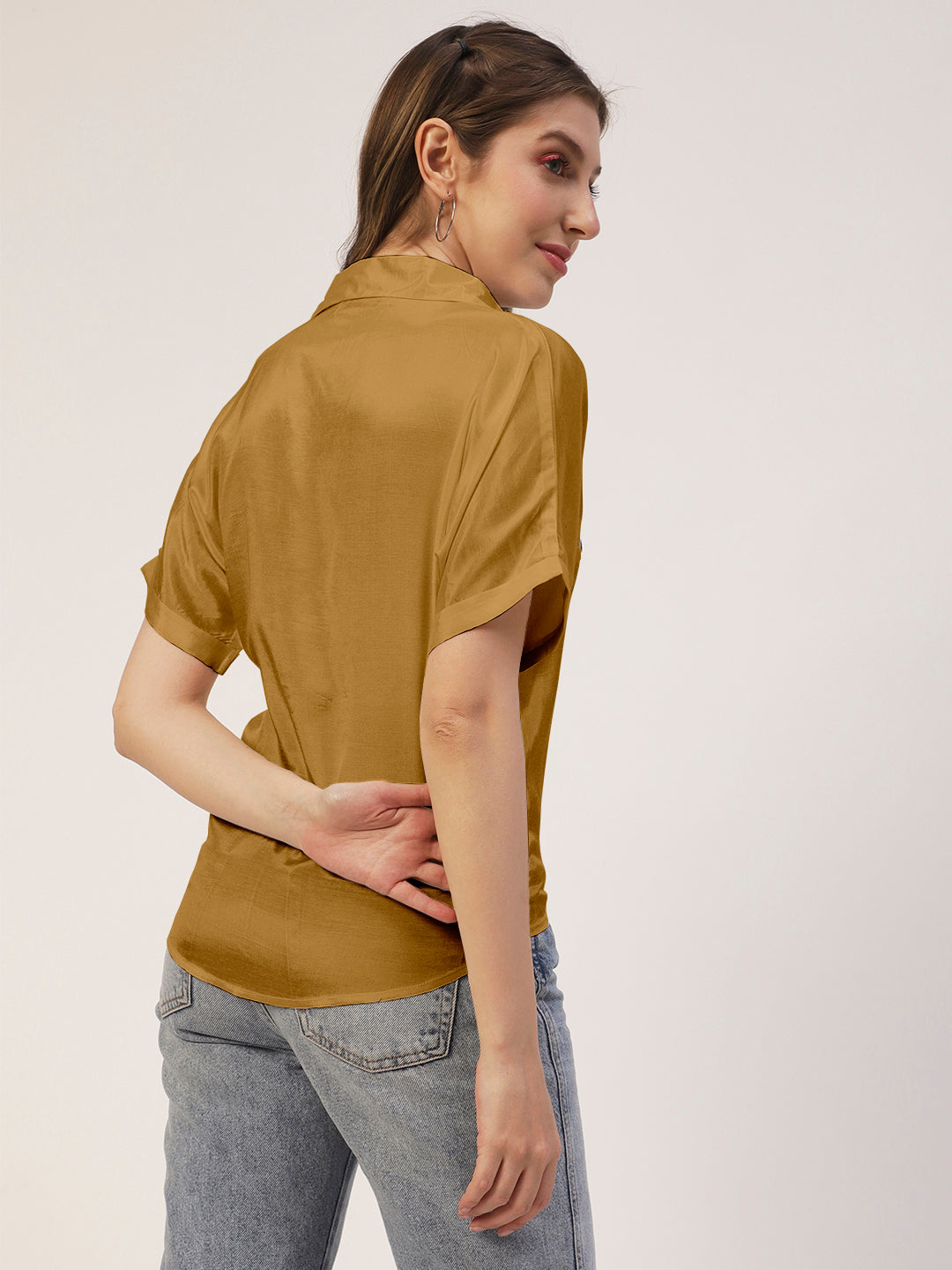 Solid Collar Summer Top