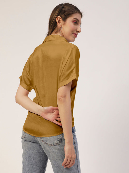 Solid Collar Summer Top