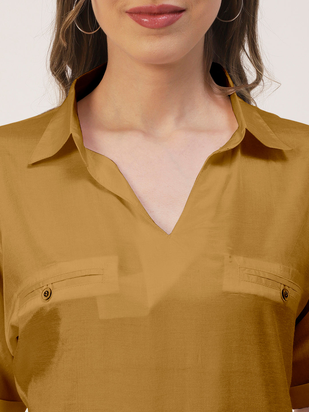 Solid Collar Summer Top