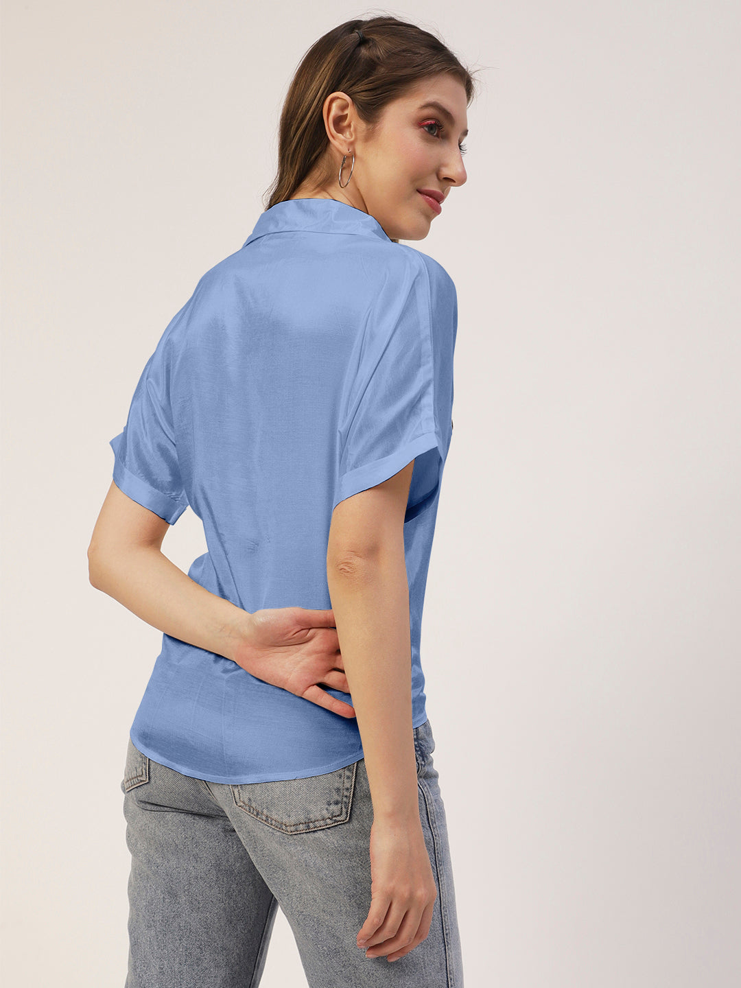 Solid Collar Summer Top