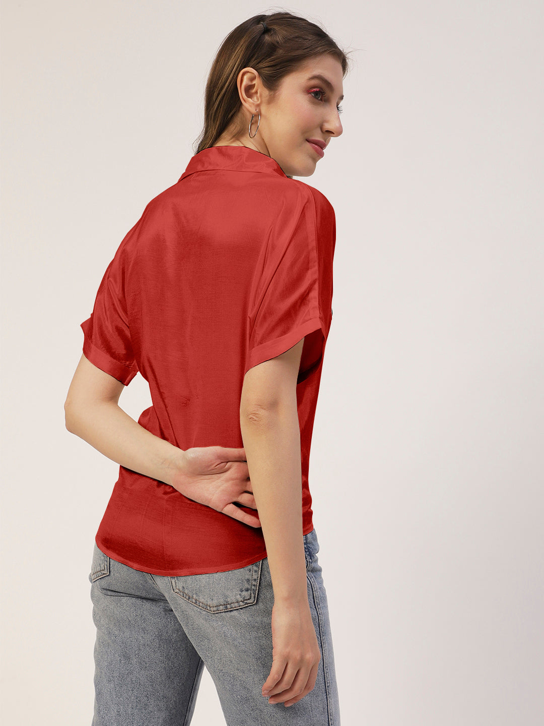 Solid Collar Summer Top