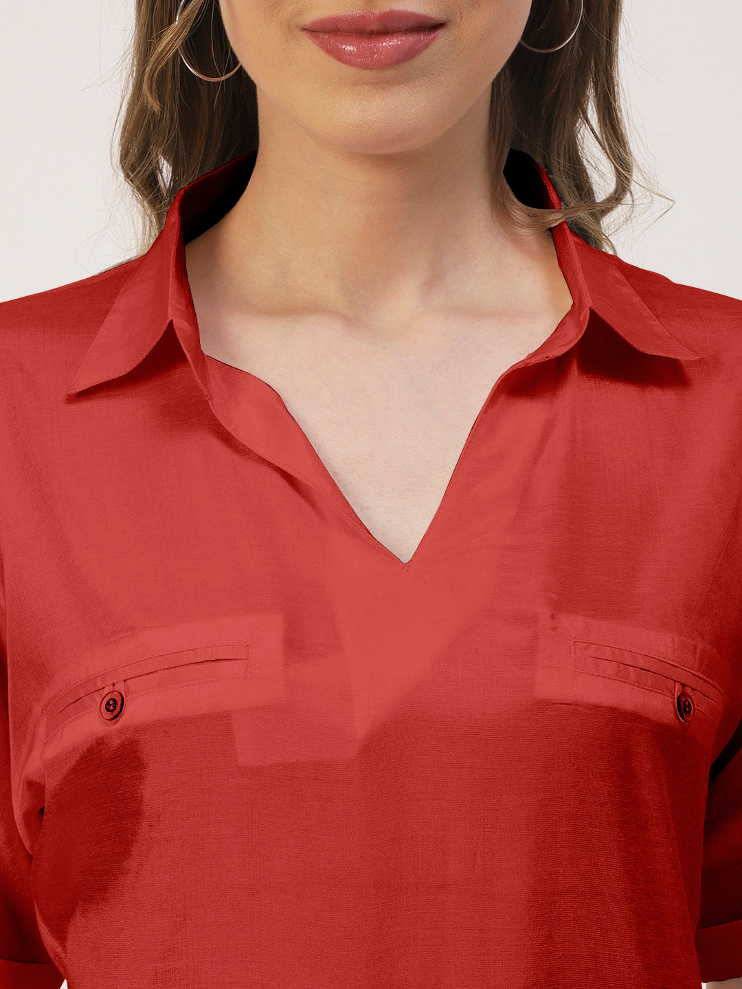 Solid Collar Summer Top