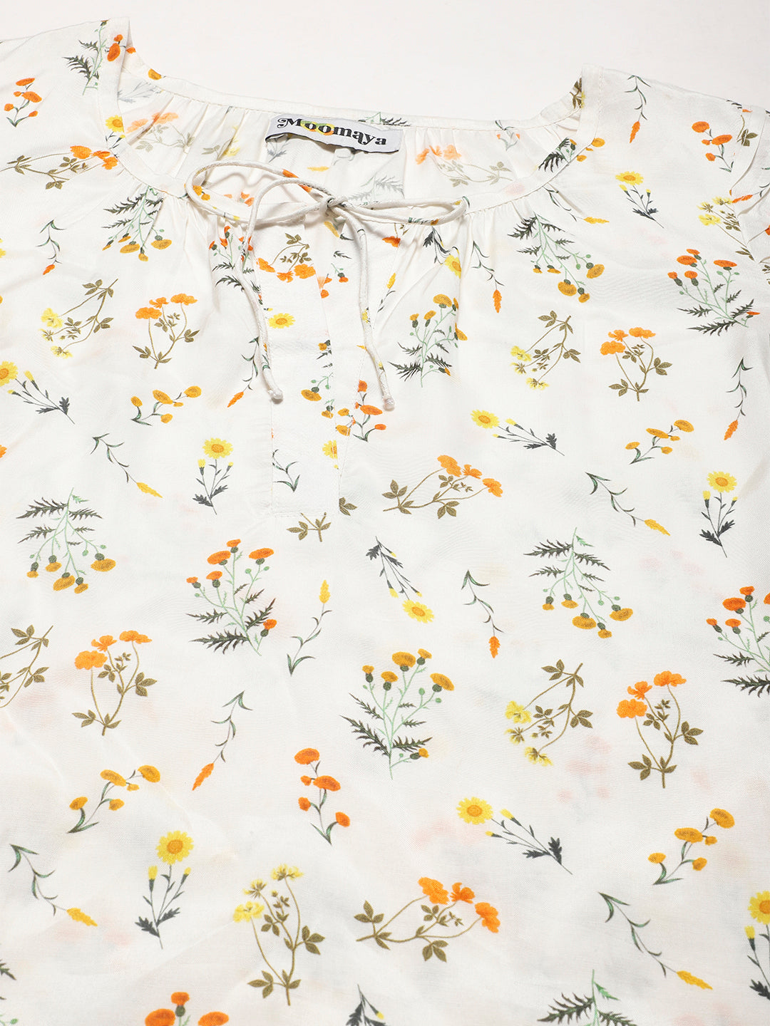 Printed Balloon Tie-Up Top