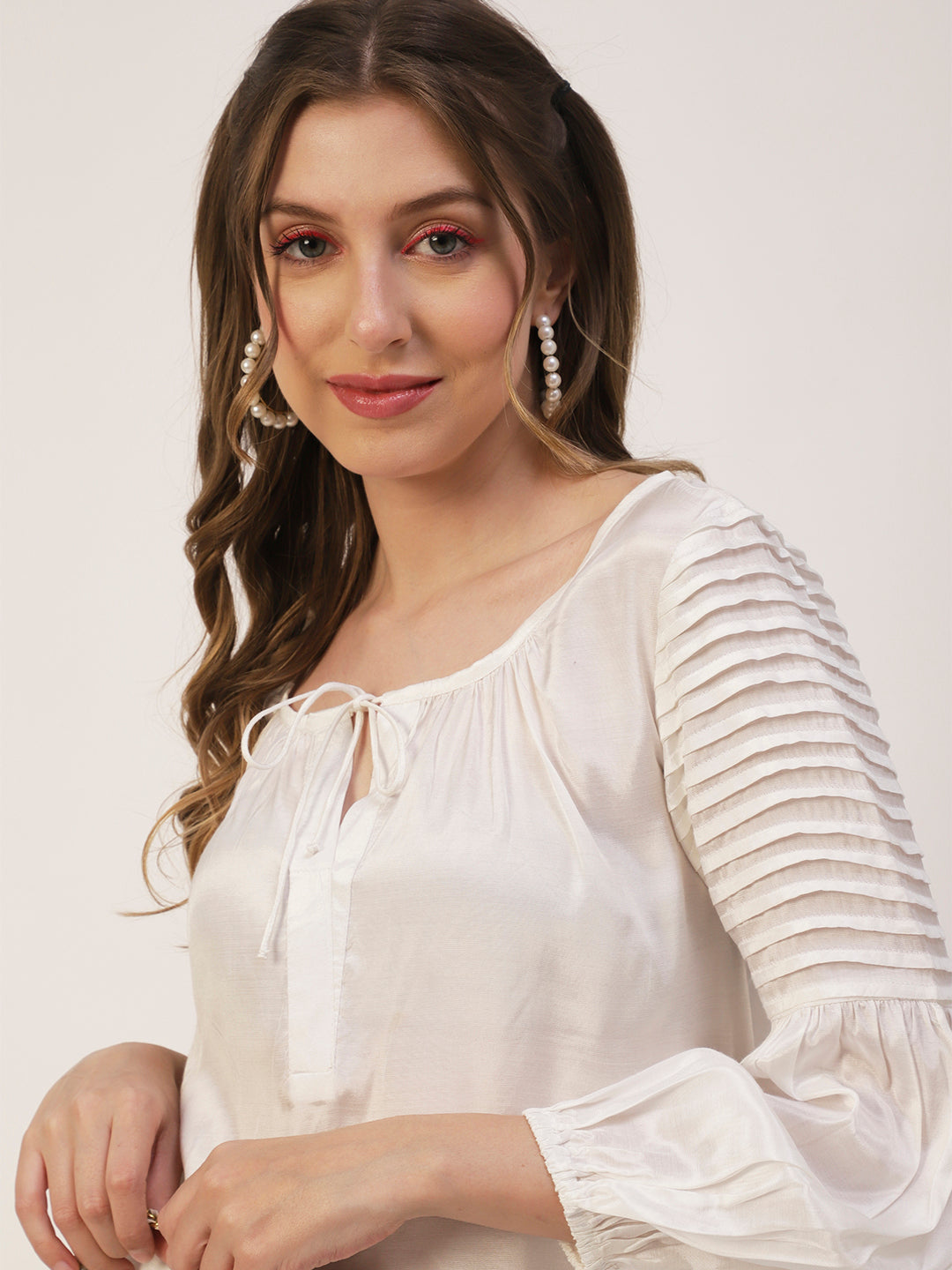 Printed Balloon Tie-Up Top