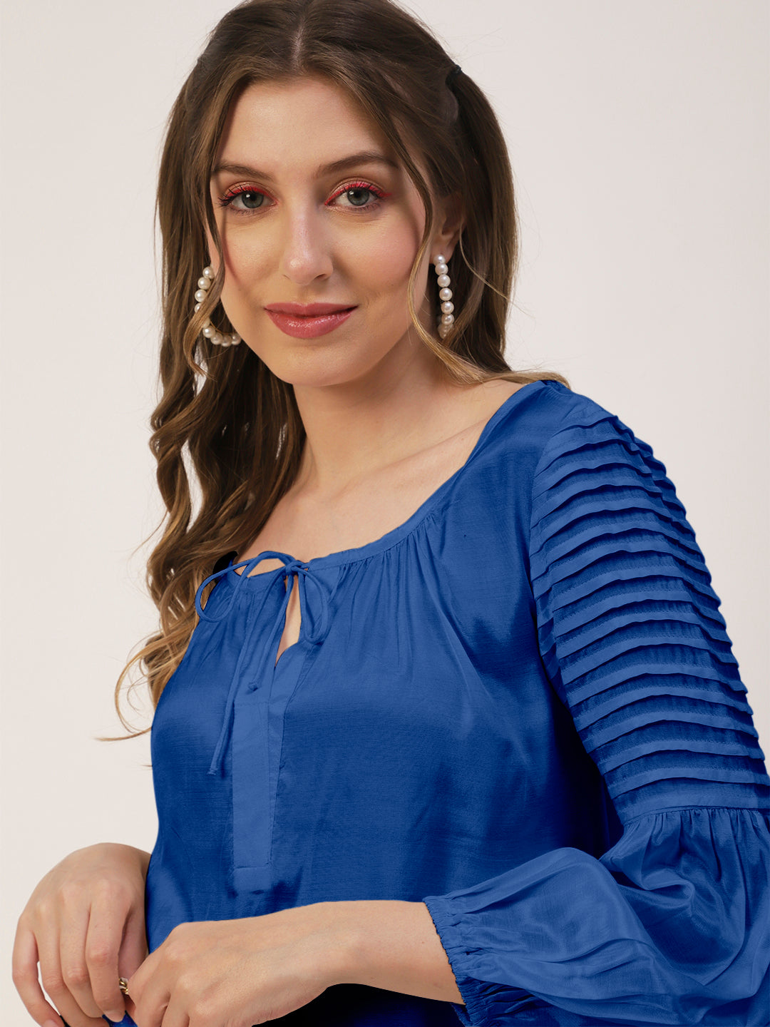 Printed Balloon Tie-Up Top