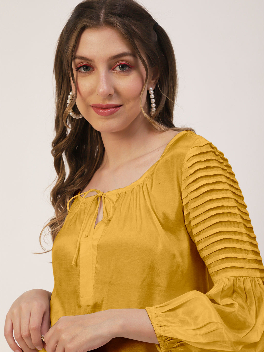 Printed Balloon Tie-Up Top