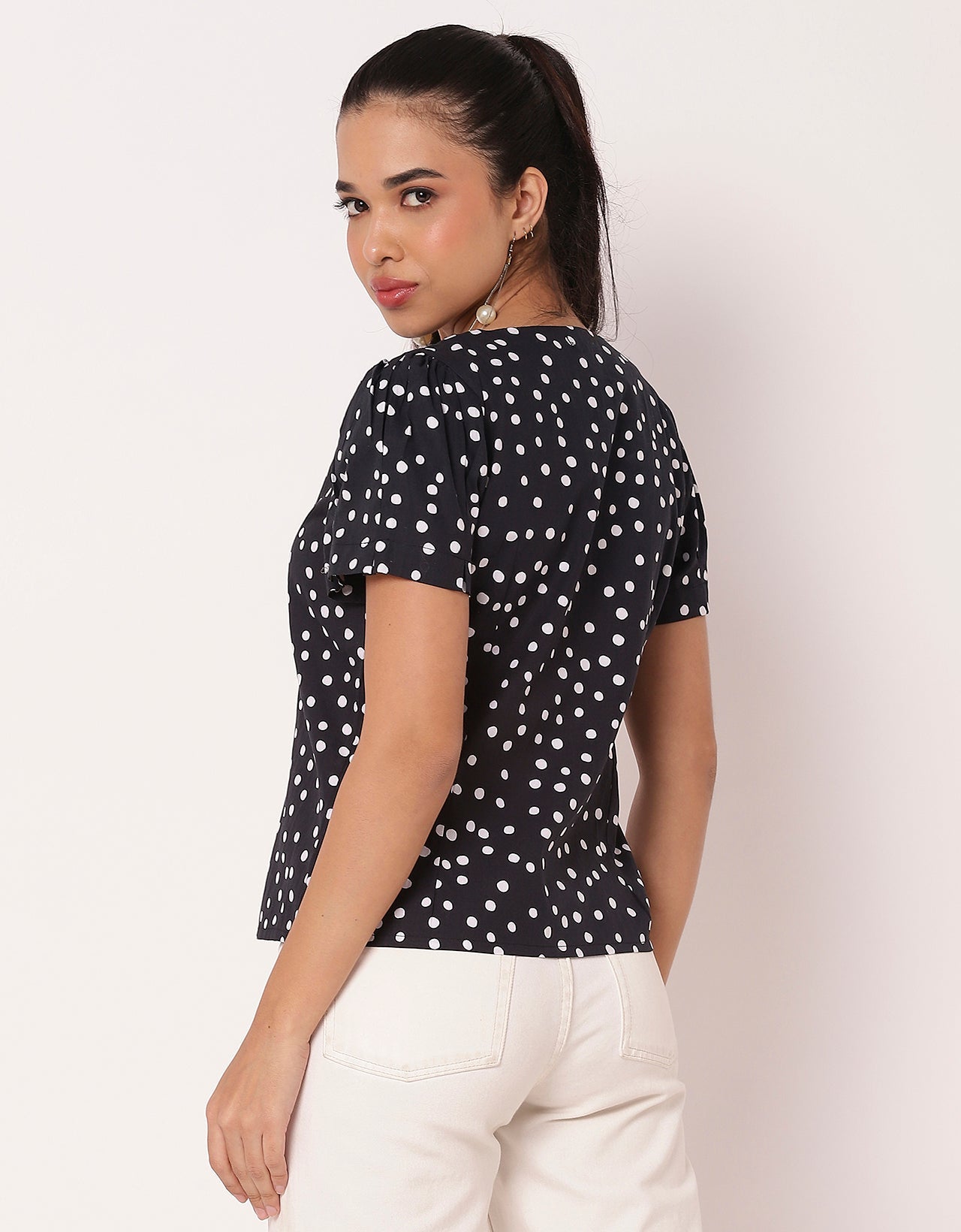 Printed Short Sleeve Casual Top Shirt For Women