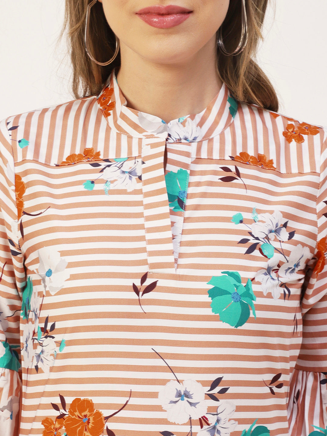 Printed Mandarin Formal Top