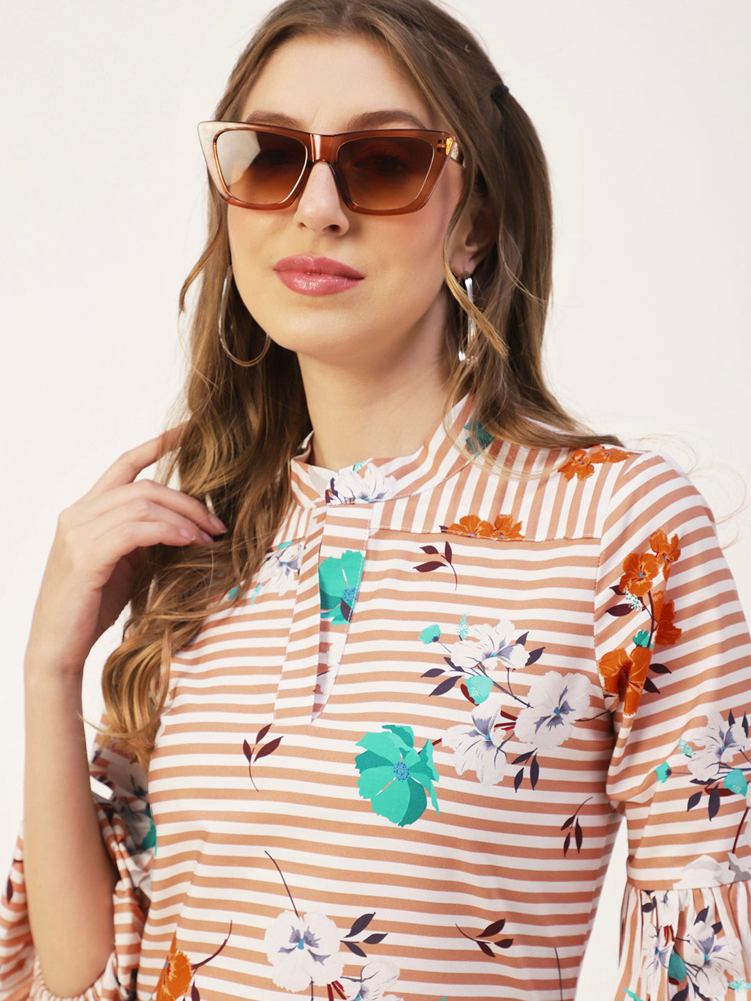 Printed Mandarin Formal Top