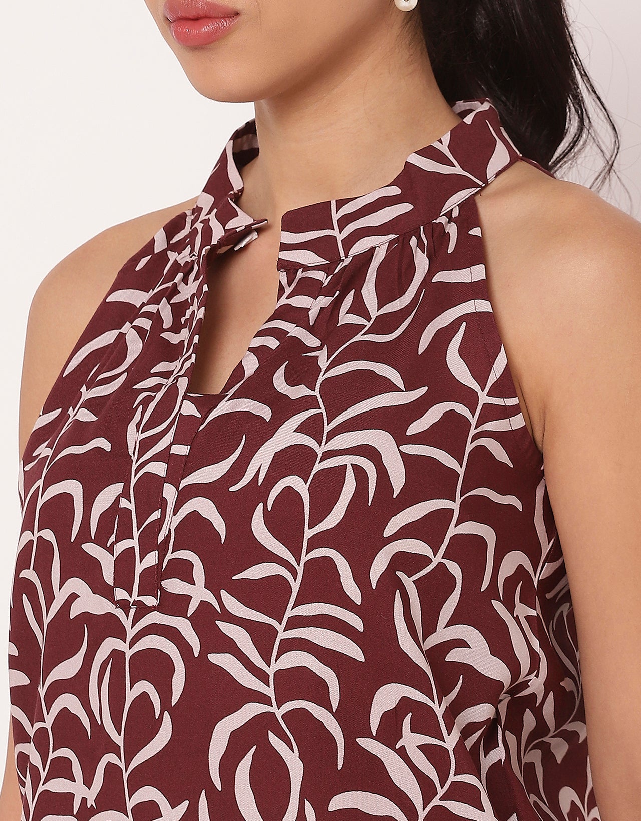 Sleeveless Halter Neck Printed Loose Women's Top