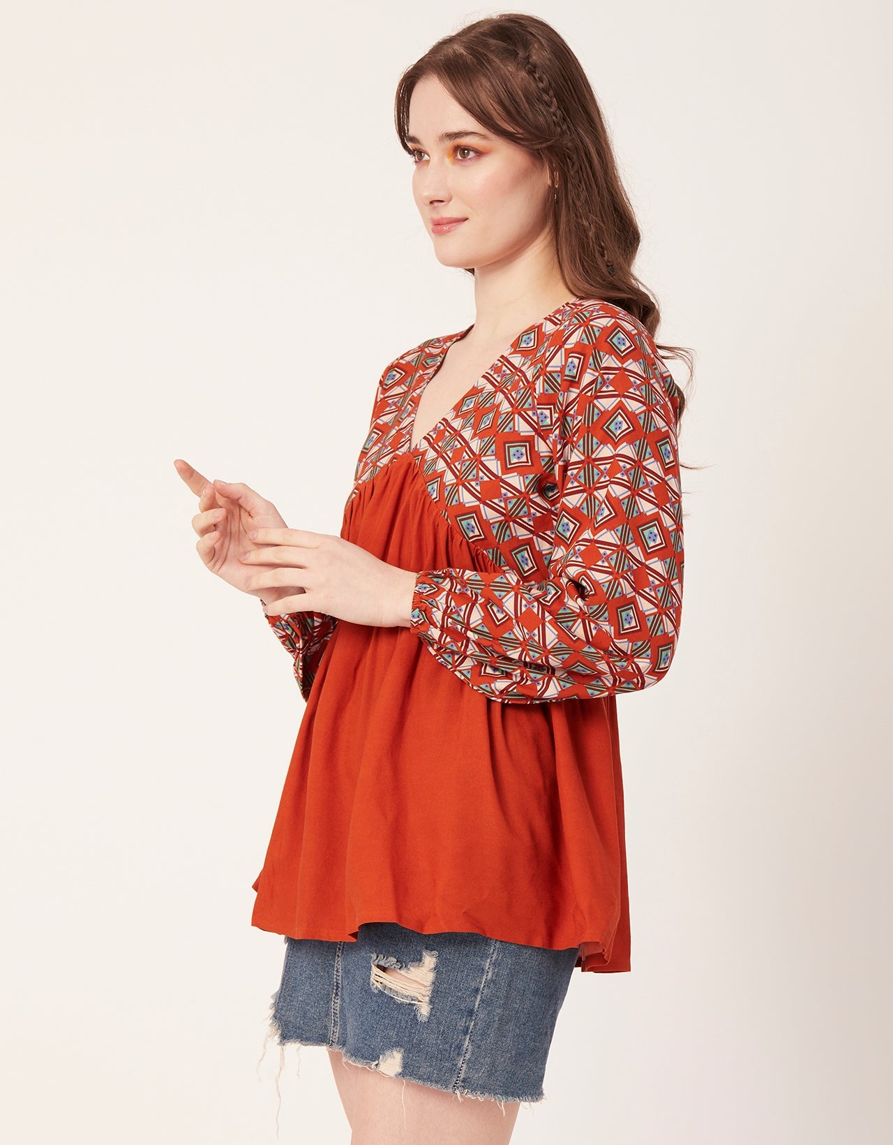 V-Neck Rayon Summer Top