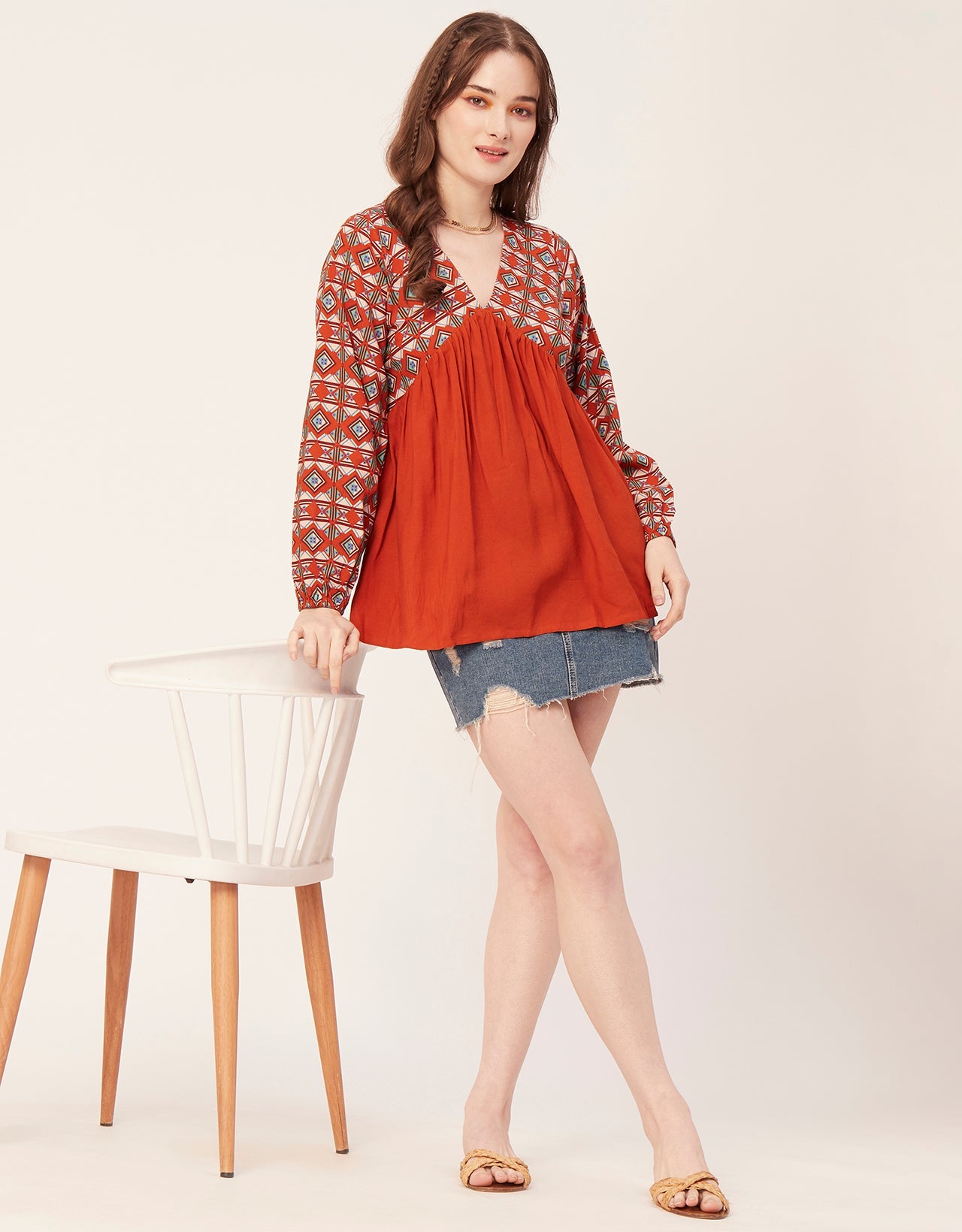 V-Neck Rayon Summer Top