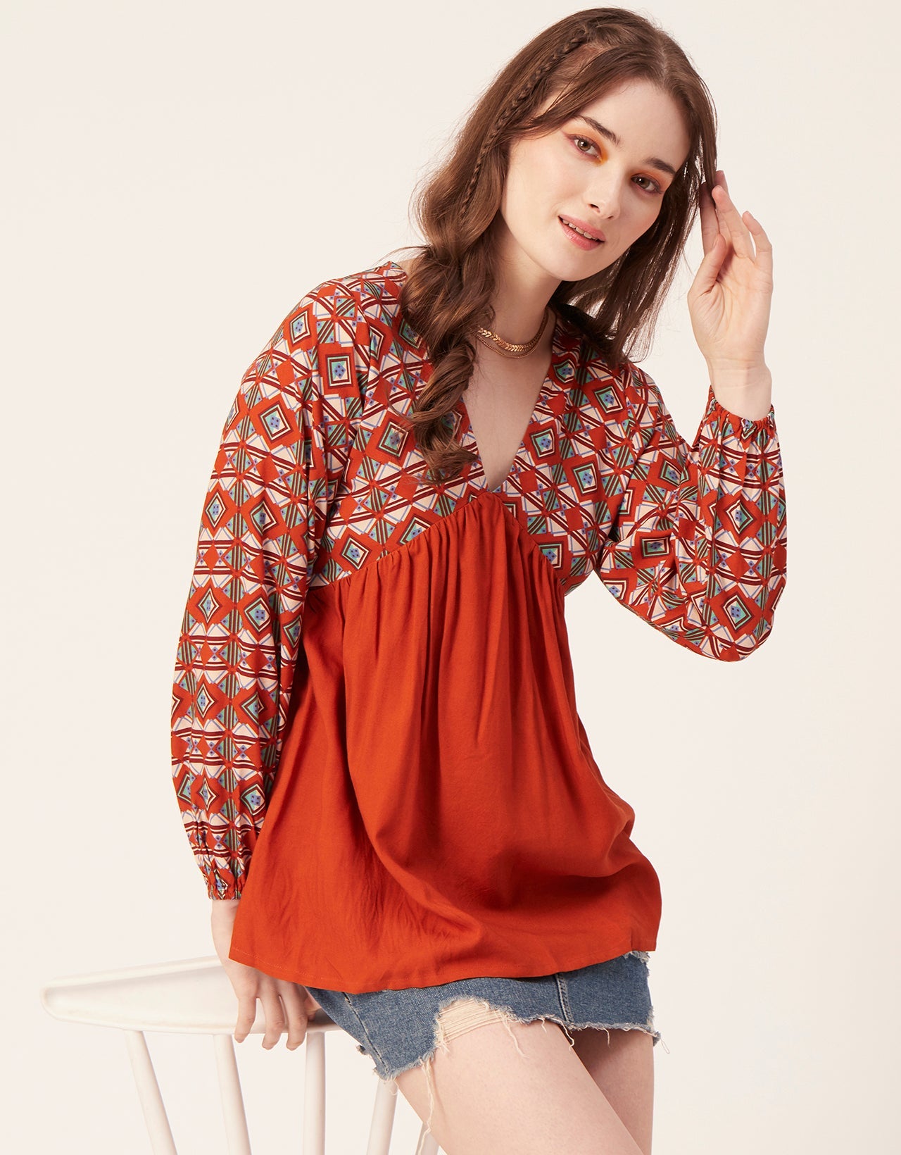 V-Neck Rayon Summer Top