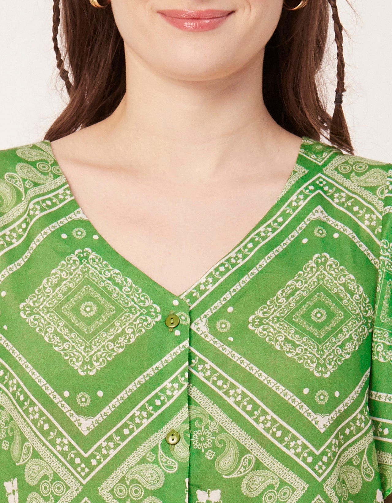Printed Butterfly Sleeve Top