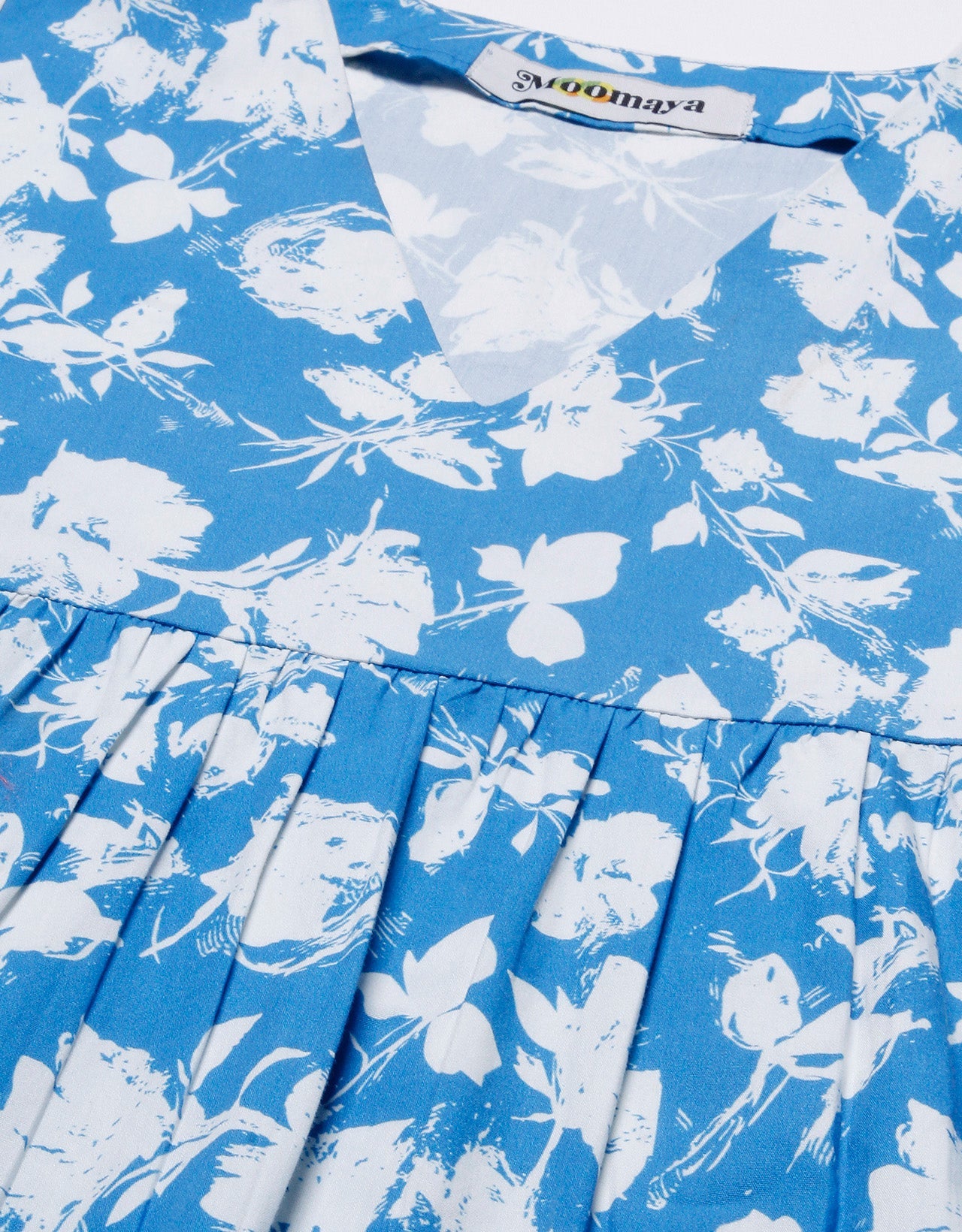 Printed V-Neck Flared Top