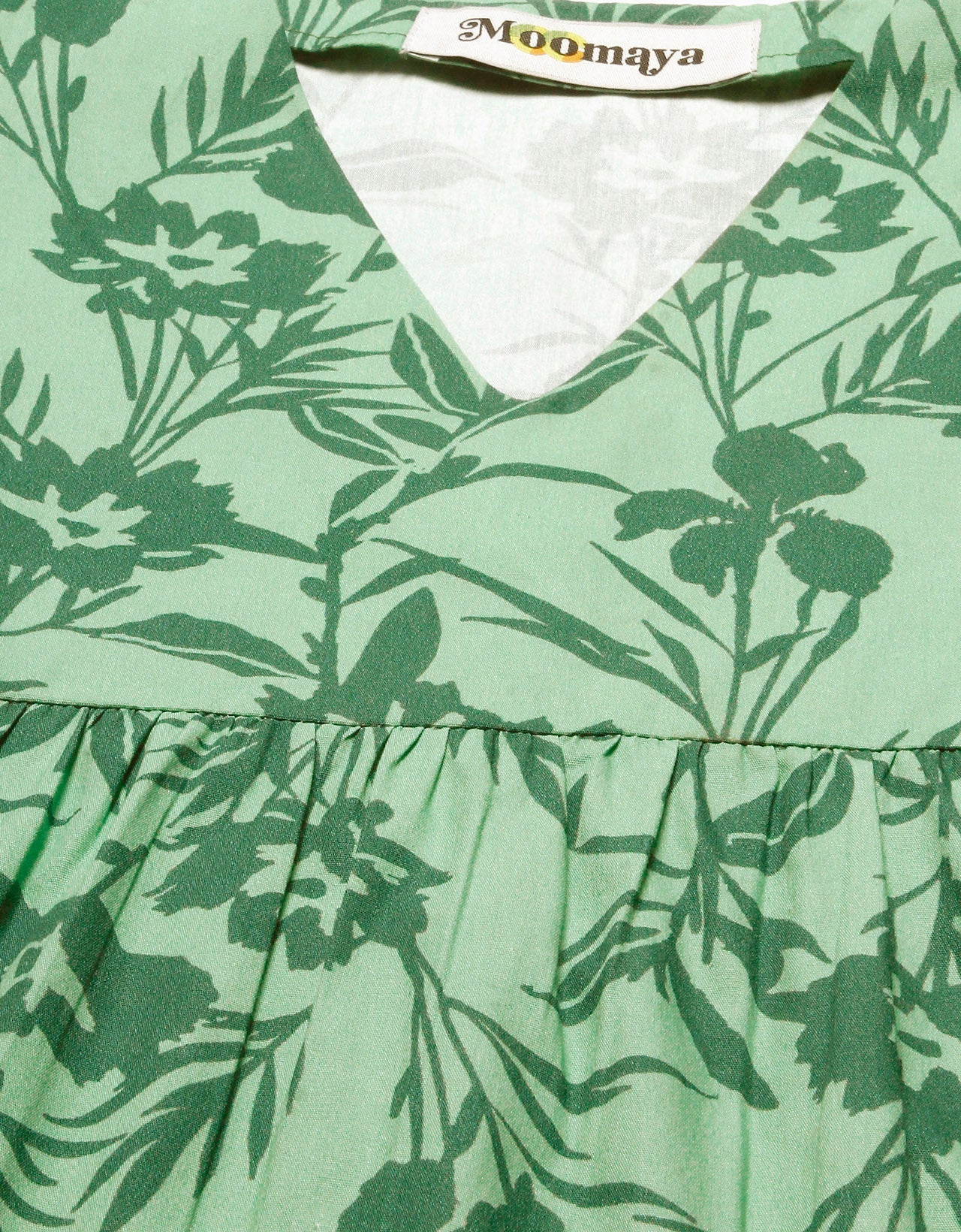 Printed V-Neck Flared Top
