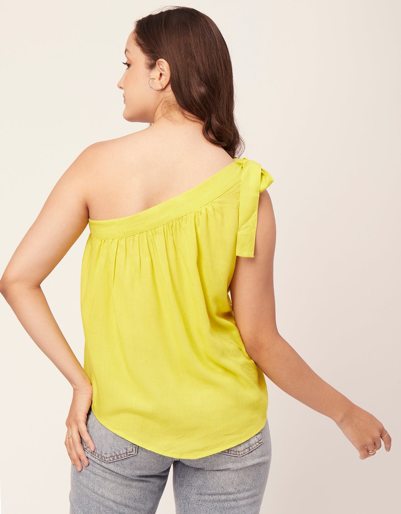 Solid One Shoulder Sexy Top