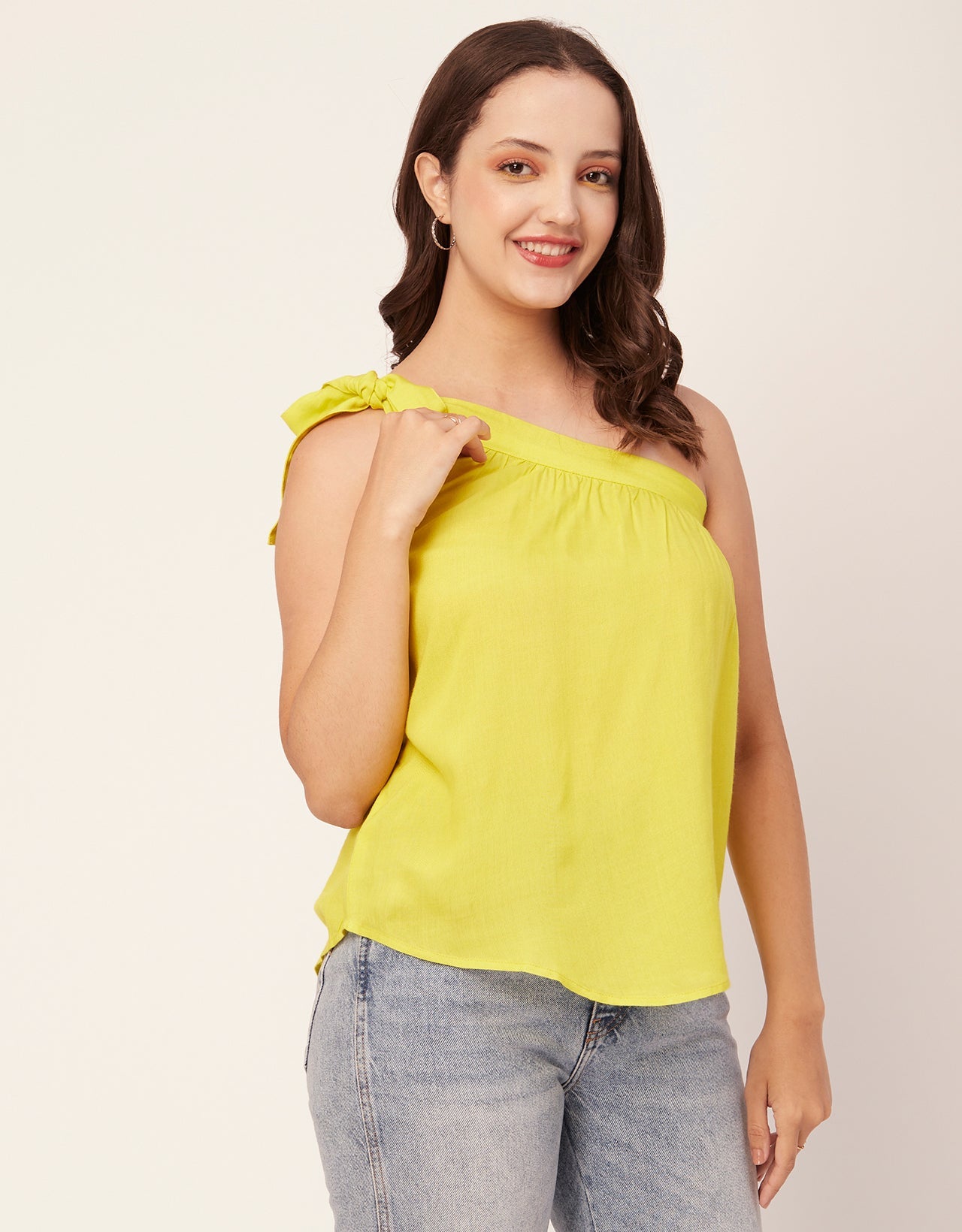 Solid One Shoulder Sexy Top