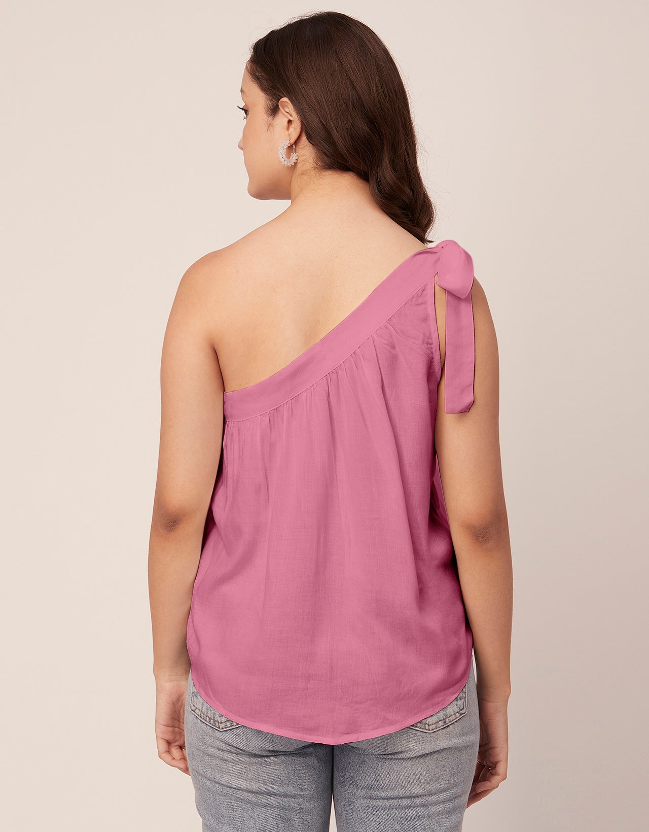 Solid One Shoulder Sexy Top