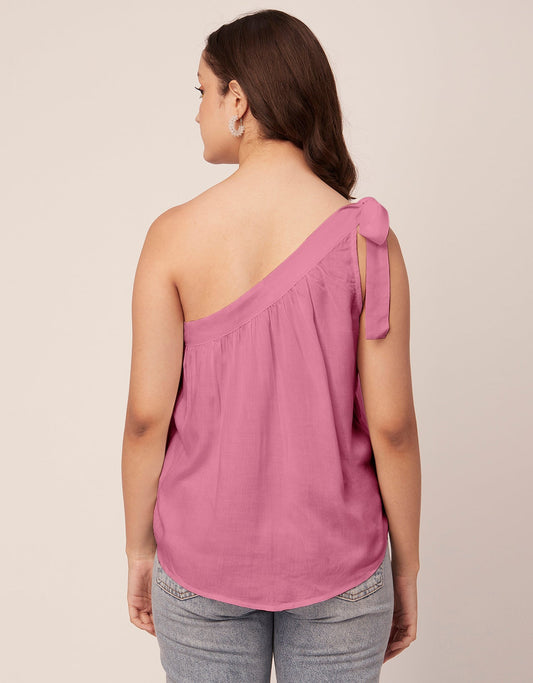 Solid One Shoulder Sexy Top