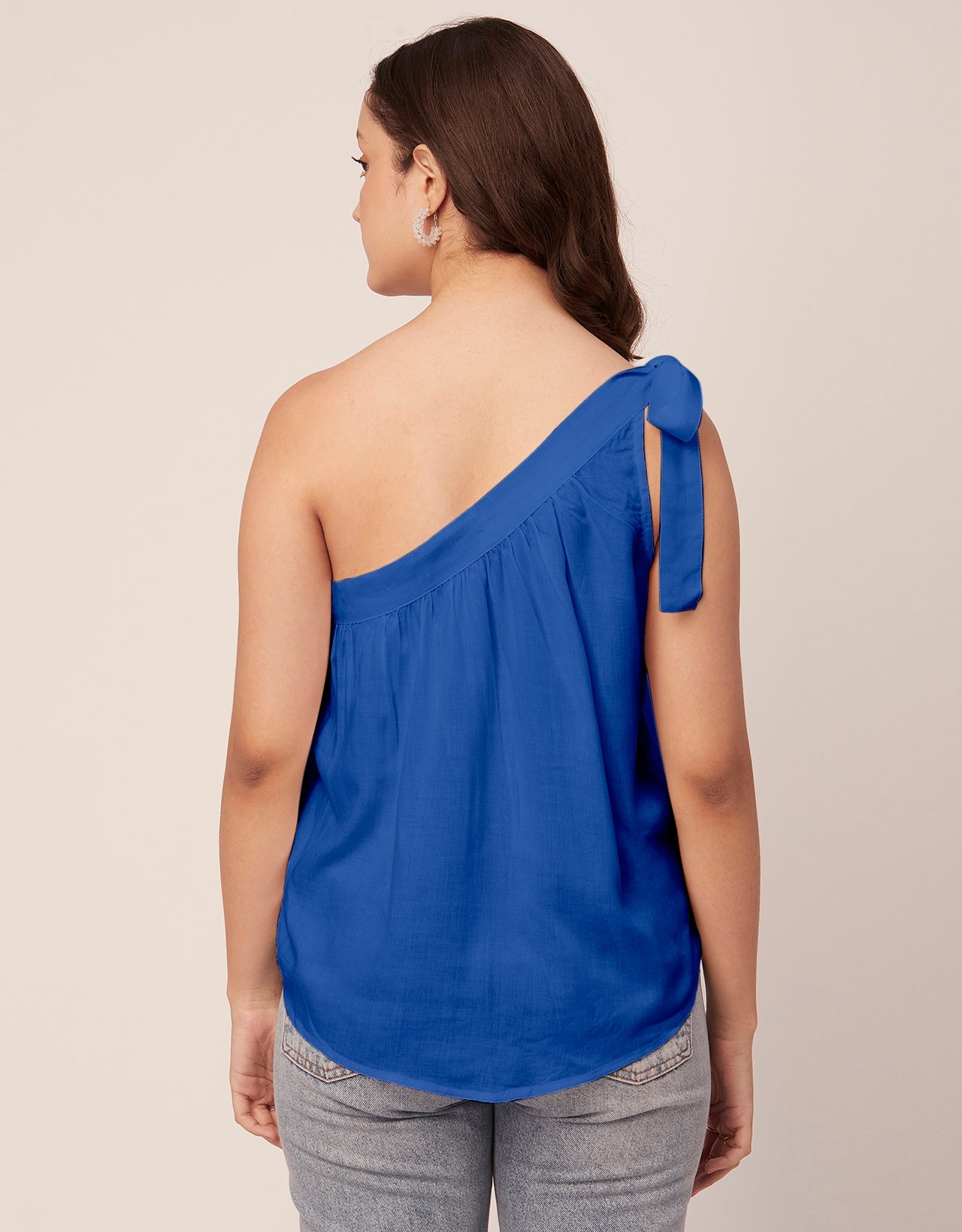 Solid One Shoulder Sexy Top