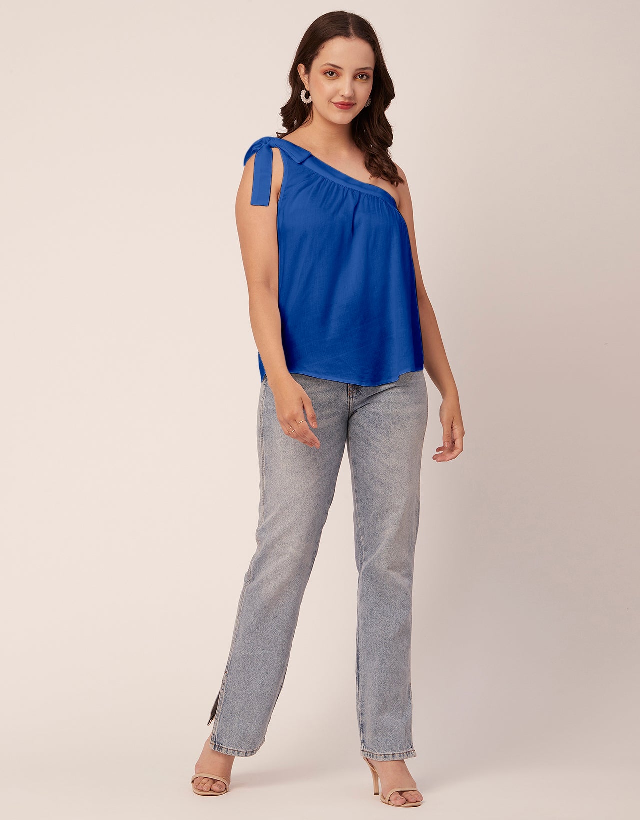 Solid One Shoulder Sexy Top