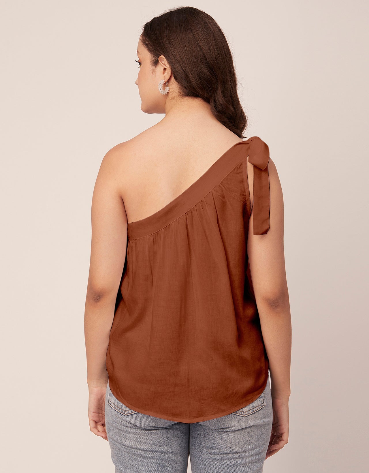 Solid One Shoulder Sexy Top