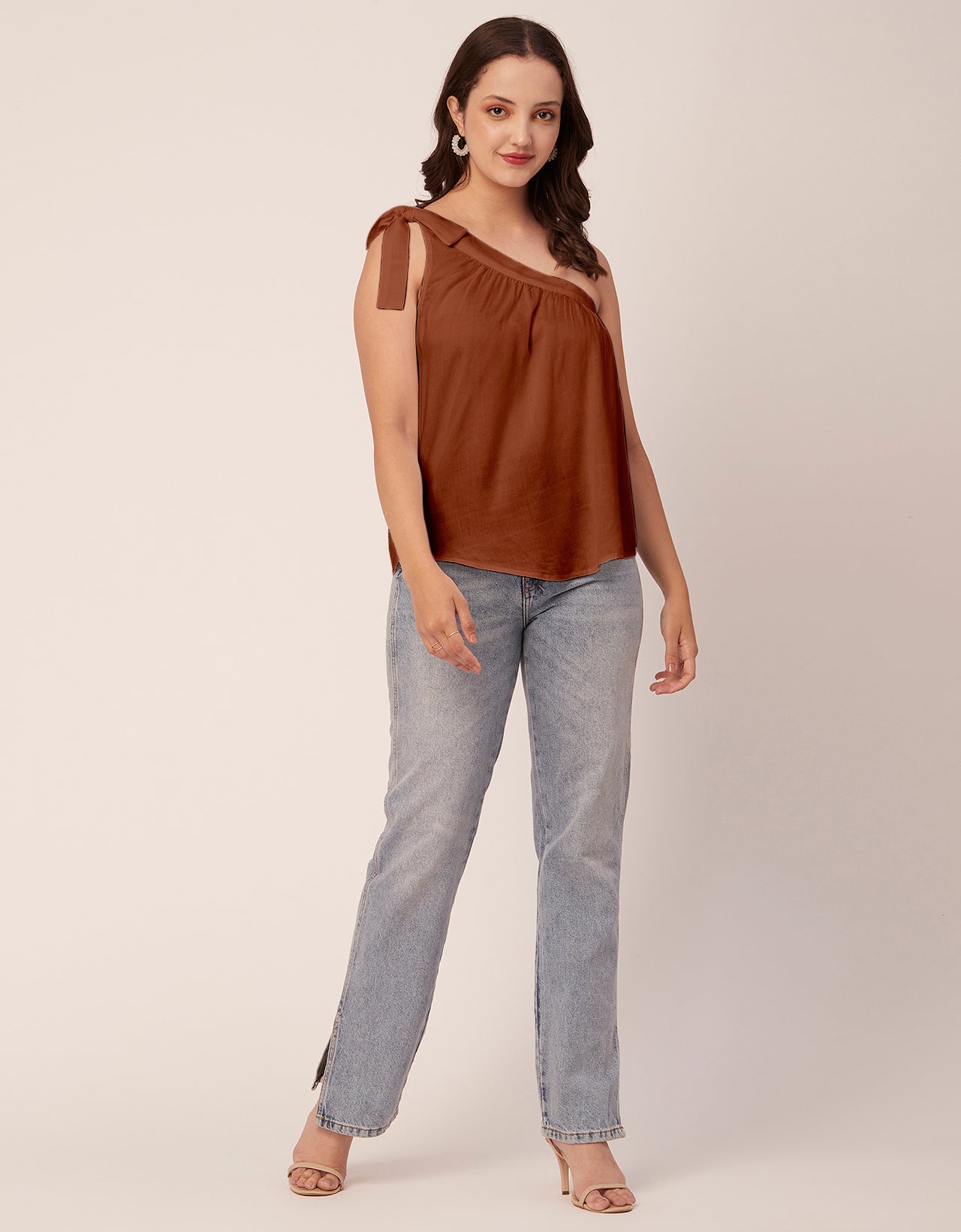 Solid One Shoulder Sexy Top