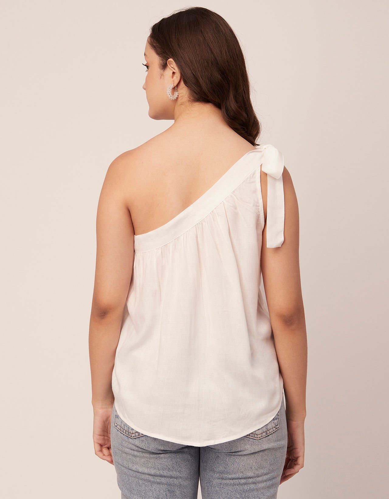 Solid One Shoulder Sexy Top