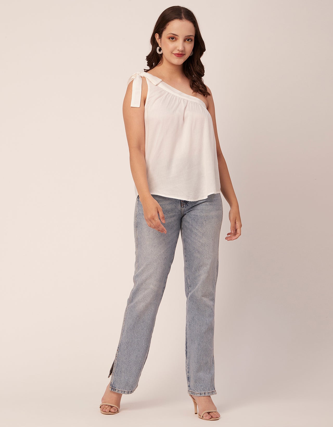 Solid One Shoulder Sexy Top