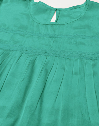 Solid Flutter Sleeve Tunic