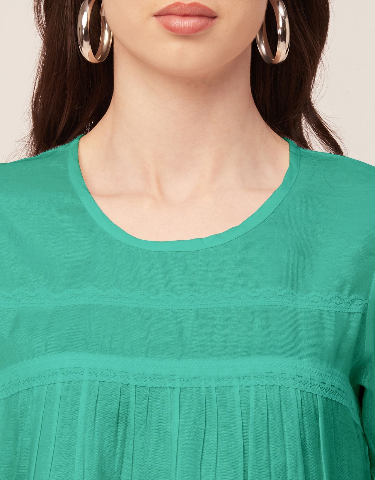 Solid Flutter Sleeve Tunic