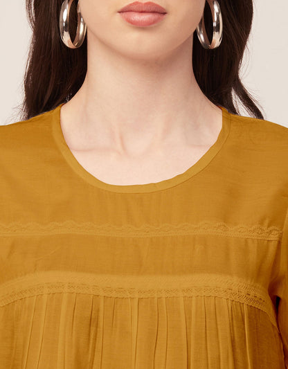 Solid Flutter Sleeve Tunic