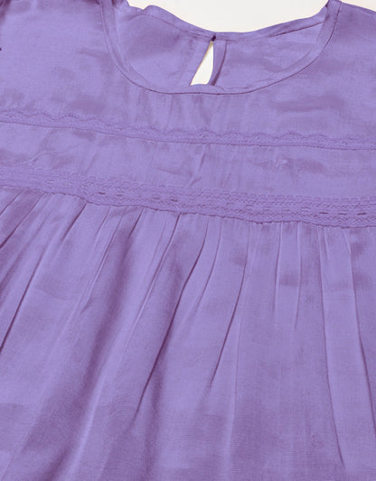 Solid Flutter Sleeve Tunic