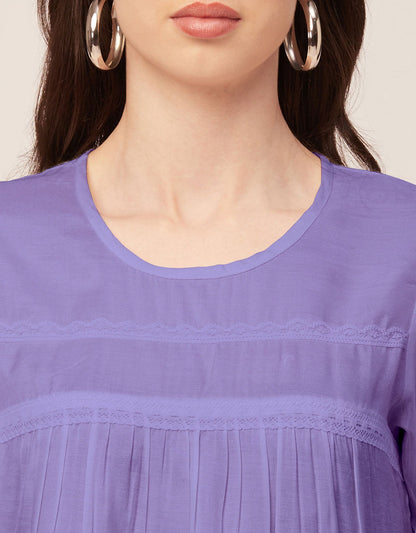 Solid Flutter Sleeve Tunic