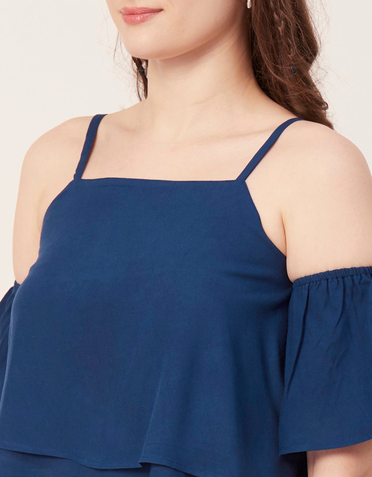 Printed Ruffled Crop Top