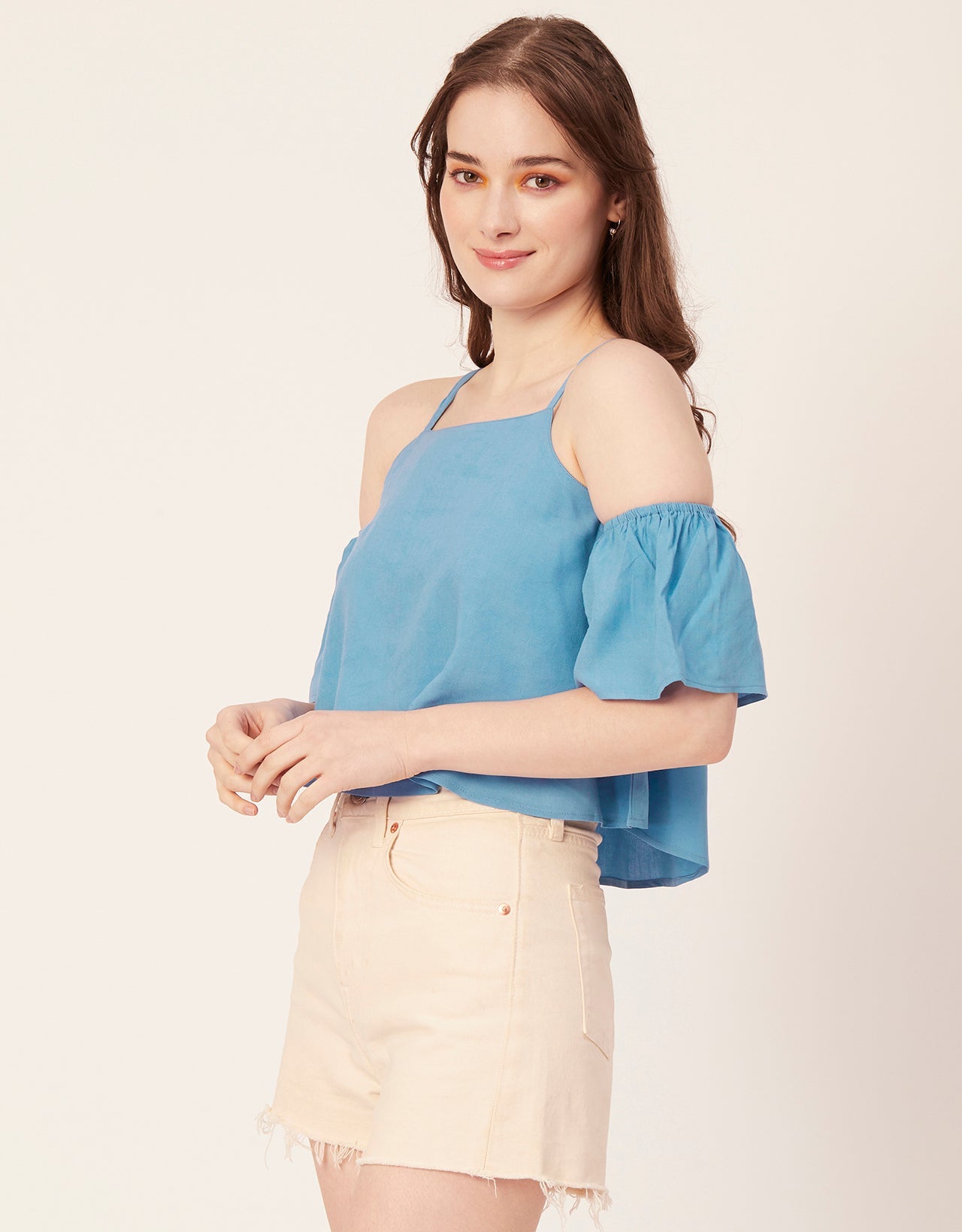 Printed Ruffled Crop Top
