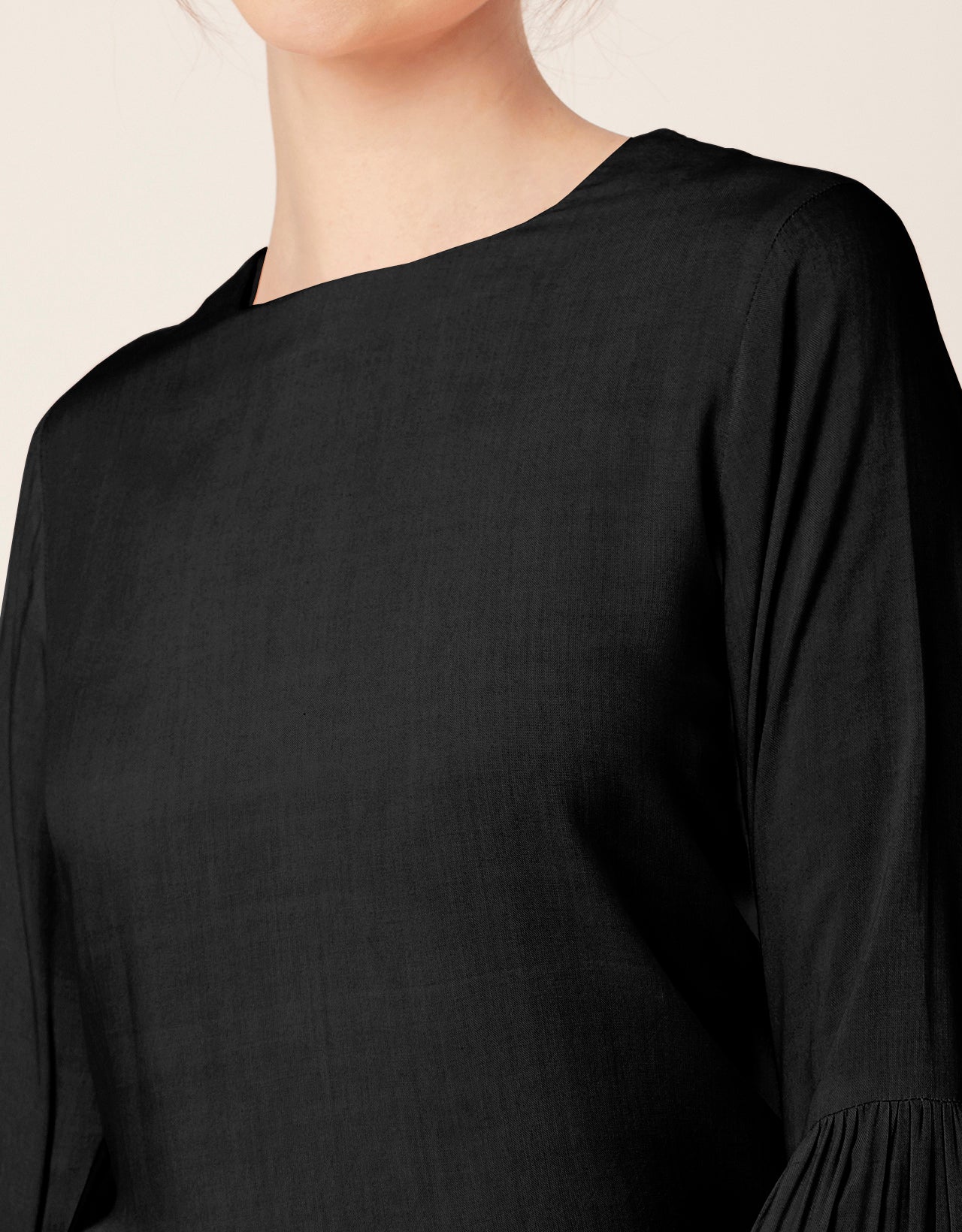 Solid Ruffle Bell Sleeve
