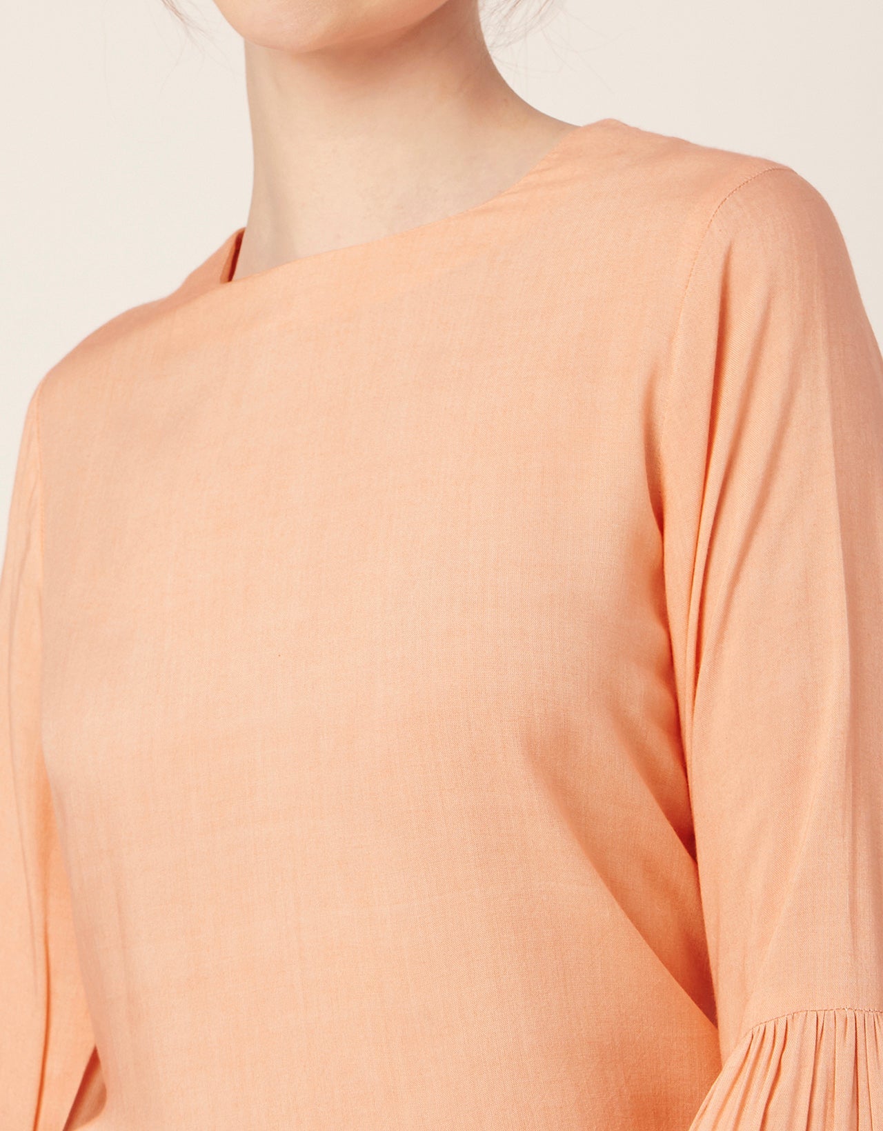 Solid Ruffle Bell Sleeve