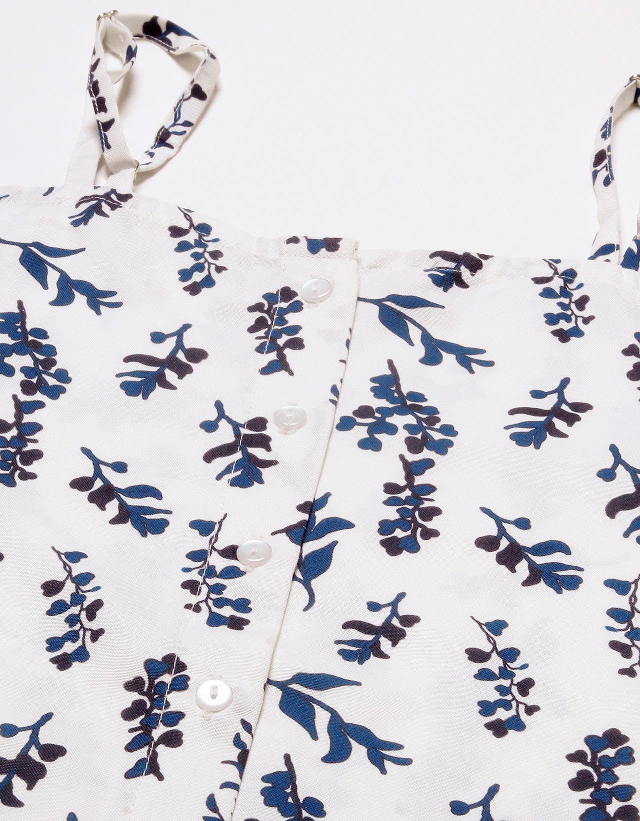 Printed Off-Shoulder Button Top