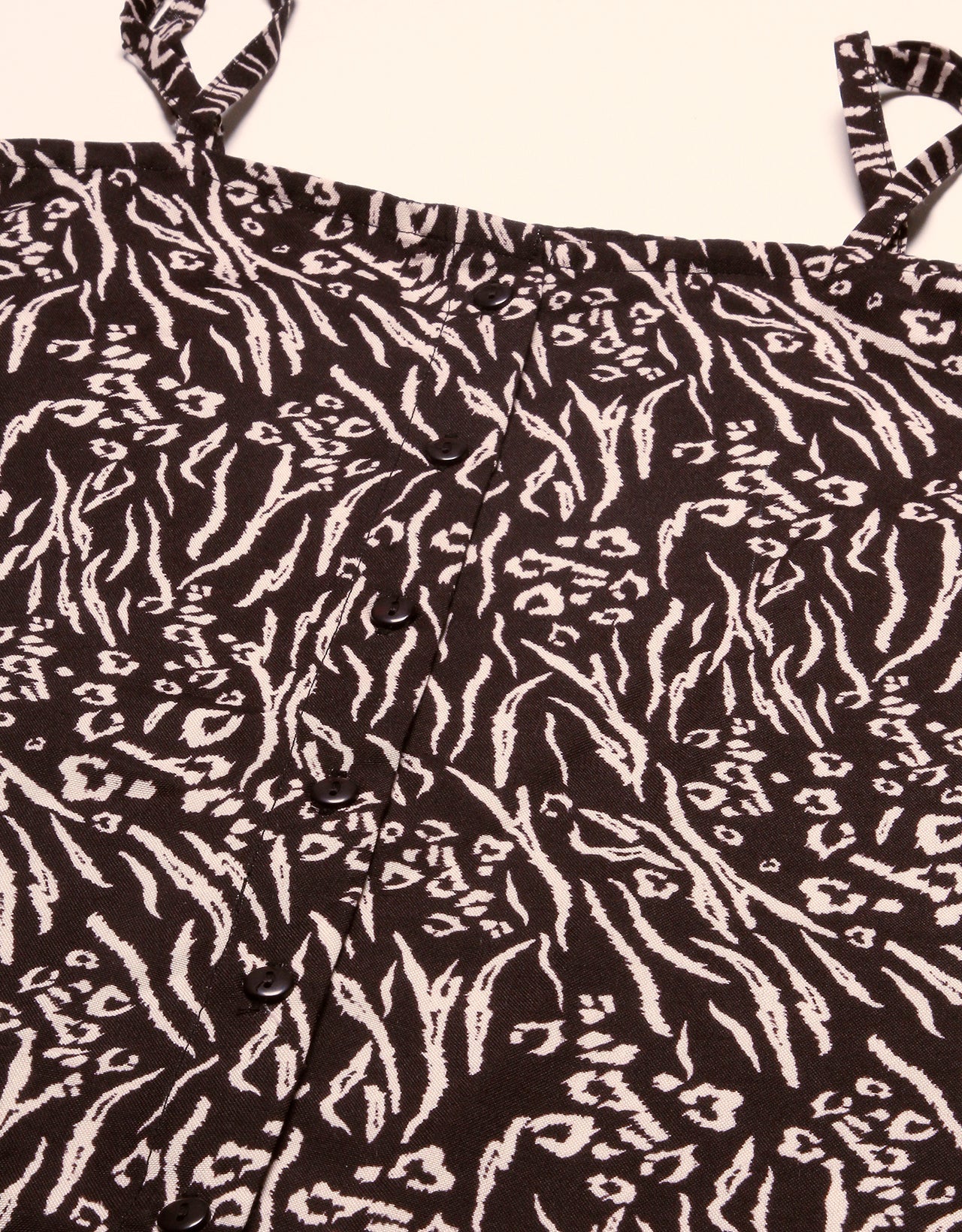 Printed Off-Shoulder Button Top