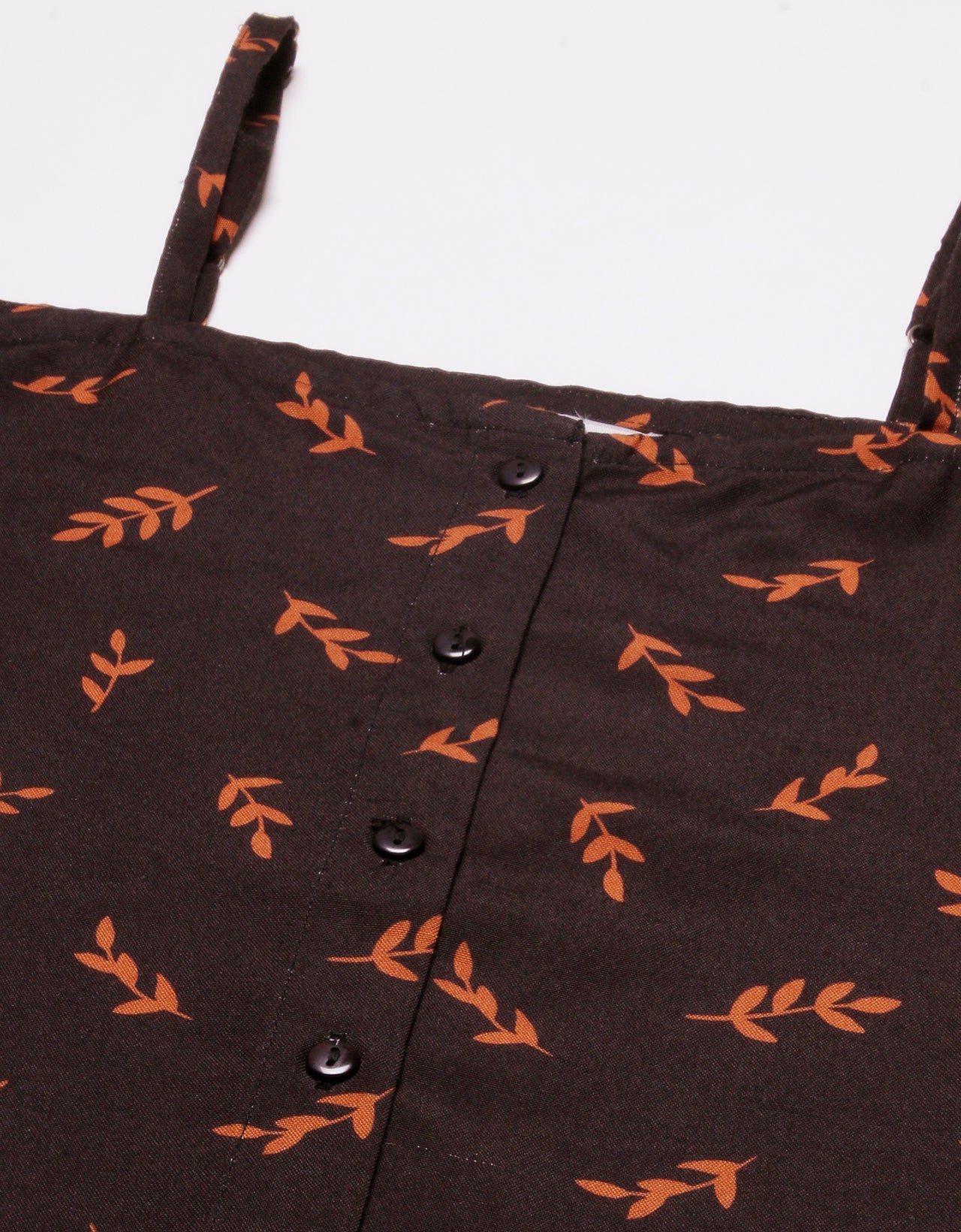 Printed Off-Shoulder Button Top