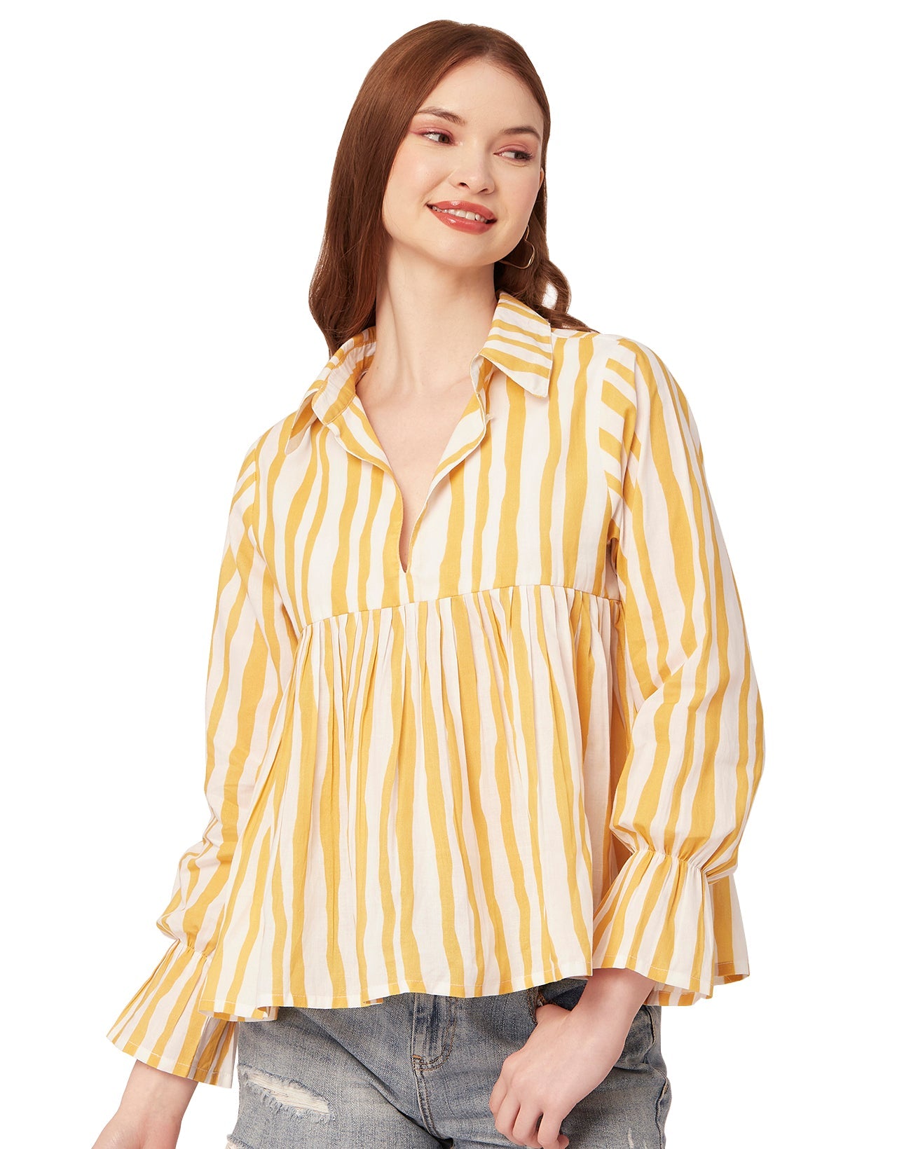 Printed Pleated Summer Top