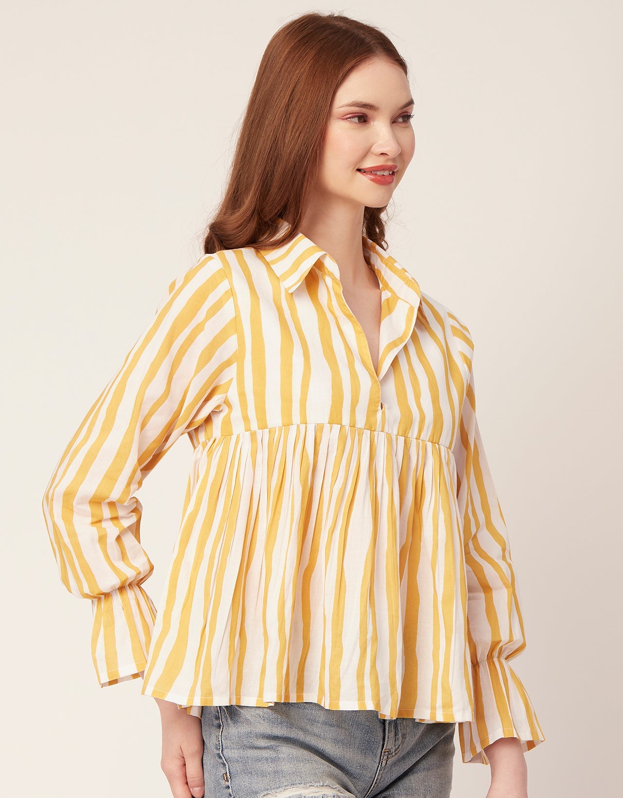 Printed Pleated Summer Top